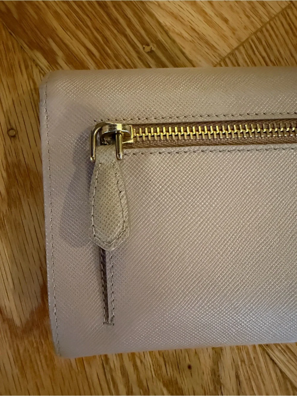 Prada Pale Blush Pink Saffiano Leather Continental Wallet
